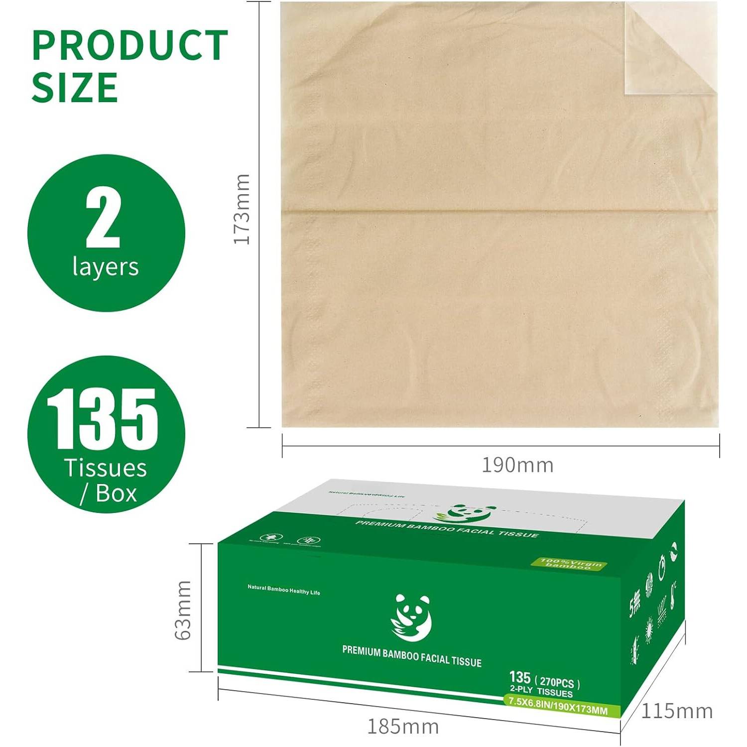 Bamboo Tissues, Bulk 12 Pack Box