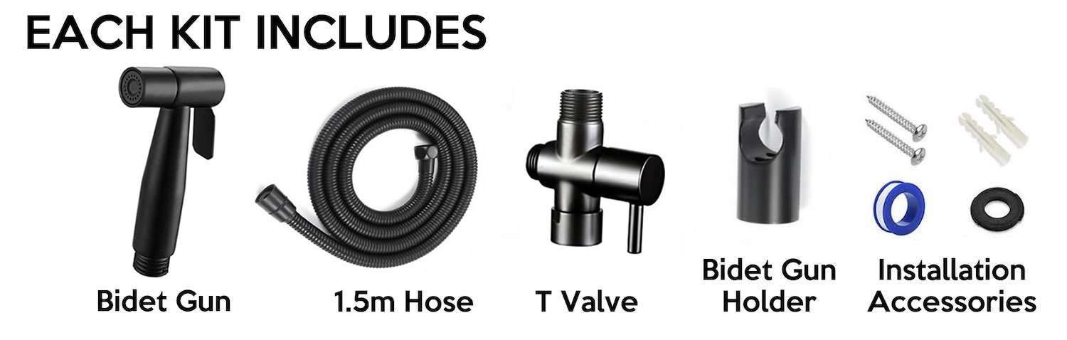 Black Hand Held Bidet Sprayer Kit: image 8